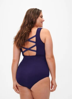 Swimsuit With Cross Detail On The Back -Chic Soldes S00731A 2361 ModelBack