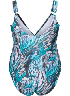 Swimsuit With Print And Wrap Effect -Chic Soldes S00746A 9990 Back