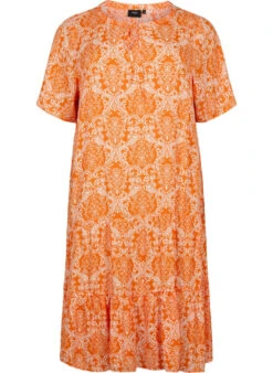 Zizzi Short-sleeved Viscose Dress With Print -Chic Soldes V00035A 2316 Front