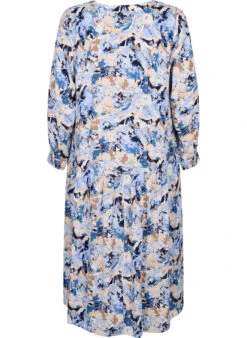 Zizzi Printed Viscose Midi Dress With Long Sleeves 14 Zizzi Printed Viscose Midi Dress With Long Sleeves -Chic Soldes V00035V 8003 Back