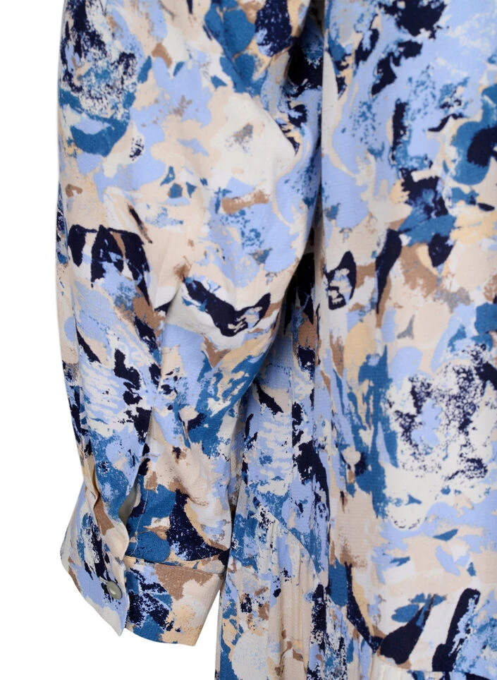 Zizzi Printed Viscose Midi Dress With Long Sleeves 9 Zizzi Printed Viscose Midi Dress With Long Sleeves – Image 7