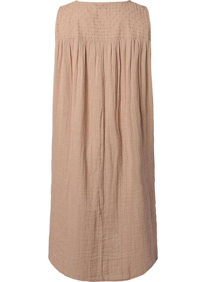 Zizzi Sleeveless Midi Dress In Cotton 7 Zizzi Sleeveless Midi Dress In Cotton – Image 5