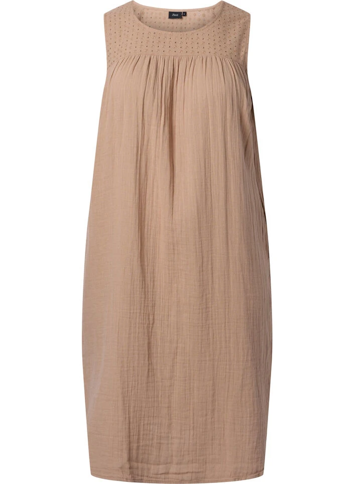 Zizzi Sleeveless Midi Dress In Cotton 6 Zizzi Sleeveless Midi Dress In Cotton – Image 4
