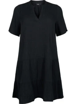 Zizzi Short Sleeve Dress In 100% Cotton -Chic Soldes V00037V 0199 Front