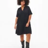 Zizzi Short Sleeve Dress In 100% Cotton -Chic Soldes V00037V 0199 ModelFront