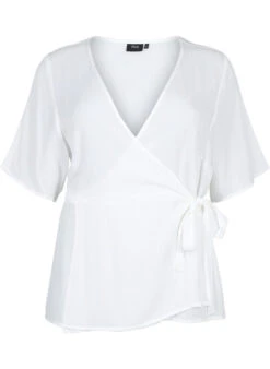 Zizzi Viscose Blouse With Wrap -Chic Soldes V00038K 1101 Front