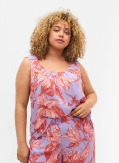 Zizzi Sleeveless Top In Viscose
