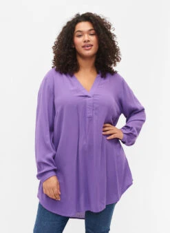 Zizzi Viscose Tunic With V-neckline