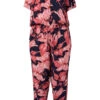 Zizzi Jumpsuit In Viscose With Short Sleeves -Chic Soldes V00038P 9997 Front