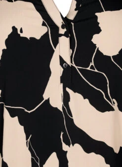 Zizzi Printed Viscose Blouse With Smock -Chic Soldes V00040D 8000 Details1