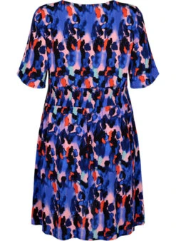 Zizzi Printed Viscose Dress With Smock -Chic Soldes V00040J 9998 Back