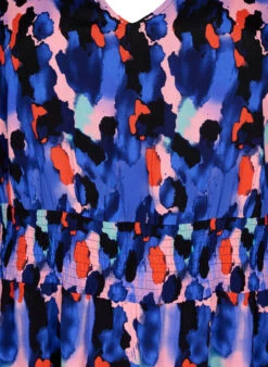 Zizzi Printed Viscose Dress With Smock -Chic Soldes V00040J 9998 Details1