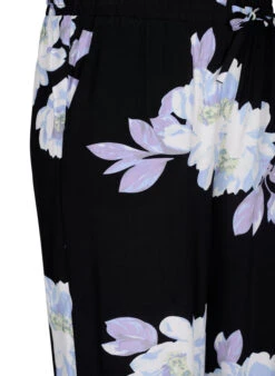 Zizzi Loose Viscose Pants With Print -Chic Soldes V00040K 8004 Details1