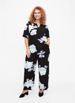 Zizzi Loose Viscose Pants With Print