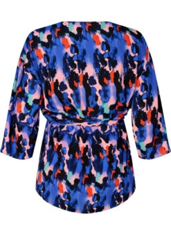 Zizzi Kimono In Viscose With Print -Chic Soldes V00040M 9998 Back