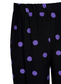 Zizzi Viscose Trousers With Polka Dots -Chic Soldes V00040Q 9992 Details1