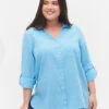 Zizzi Blouse With 3/4-length Sleeves And Buttons -Chic Soldes V00047G 1430 ModelFront