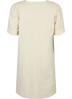 Zizzi V-neck Dress In Cotton Blend With Linen -Chic Soldes V00047P 0856 Back