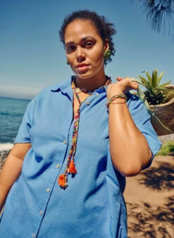 Zizzi Long Shirt With Short Sleeves -Chic Soldes V00047Z 0855 ImageBack