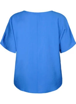 Zizzi Short Sleeve Blouse In Viscose -Chic Soldes V00052B 0272 Back
