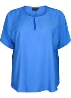 Zizzi Short Sleeve Blouse In Viscose -Chic Soldes V00052B 0272 Front