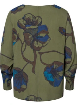 Zizzi Long Sleeved Viscose Blouse With Floral Print -Chic Soldes V00057F 9992 Back