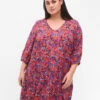 Zizzi Viscose Tunic With A-line Cut -Chic Soldes V00057I 9990 ModelFront