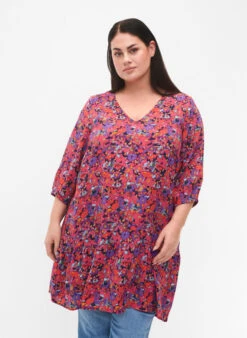 Zizzi Viscose Tunic With A-line Cut