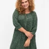 Zizzi Tunic In Viscose With Print And 3/4 Sleeves -Chic Soldes V00061X 9994 ModelFront