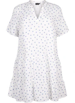 Zizzi Cotton Dress With Heart Print -Chic Soldes V00064A 1101 Front