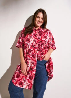 Zizzi Long Shirt With All-over Print