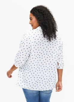 Zizzi Shirt Blouse With 3/4 Sleeves -Chic Soldes V00064C 1101 ModelBack