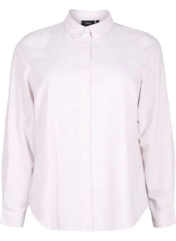 Zizzi Long-sleeved Cotton Shirt -Chic Soldes V00065A 9990 Front