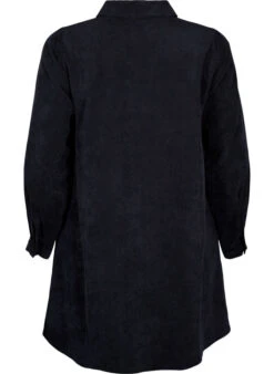 Zizzi Velvet Dress With Zipper And 3/4 Sleeves -Chic Soldes V00068A 0199 Back