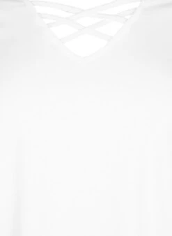Zizzi T-shirt With V-neck And Cross Detail -Chic Soldes V02533A 1104 Details1