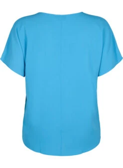 Zizzi Short Sleeved Blouse With Round Neckline -Chic Soldes V10000A 0758 Back