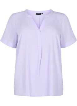 Zizzi Short-sleeved V-neck Blouse -Chic Soldes V10000B 1716 Front