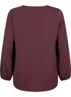Zizzi Plain Colour Top With V-neck -Chic Soldes V10000F 1681 Back