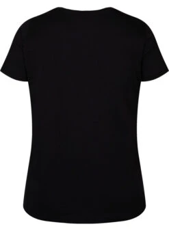 Zizzi Short-sleeved Cotton T-shirt With Print -Chic Soldes V50029N 9991 Back