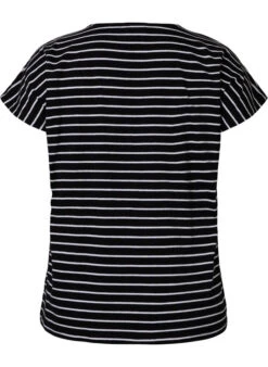 Zizzi Cotton T-shirt With Stripes -Chic Soldes V50032N 0199 Back