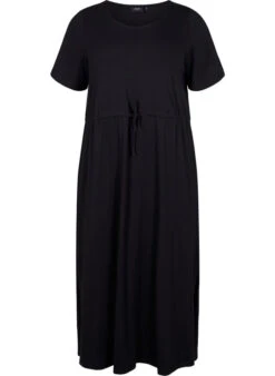 Zizzi Midi Dress In Cotton With Short Sleeves -Chic Soldes V50032P 0199 Front