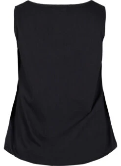 Zizzi Cotton Top With Rounded Neckline And Lace Trim -Chic Soldes V50036C 0199 Back