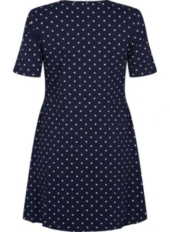 Zizzi Solid Cotton Dress With Short Sleeves -Chic Soldes V50036F 1496 Back