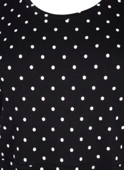 Zizzi Cotton Dress With Short Sleeves And Dots -Chic Soldes V50036H 0199 Details1