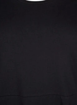 Zizzi Solid-color Cotton Dress With Short Sleeves -Chic Soldes V50036H 9990 Details1