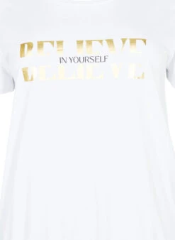 Zizzi Cotton T-shirt With Foil Print -Chic Soldes V50047F 1101 Details1