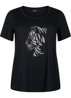 Zizzi Cotton T-shirt With Motif -Chic Soldes V50047H 0199 Front