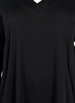 Zizzi Sweatshirt Dress With V-neckline -Chic Soldes V50086D 0199 Details1