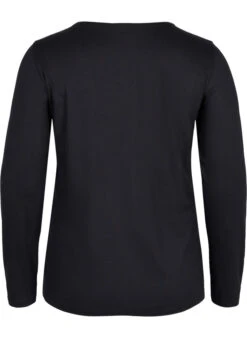 Zizzi Plain Basic Top In Cotton -Chic Soldes V50111F 0199 Back