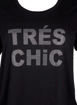 Zizzi T-shirt In Organic Cotton With Studs -Chic Soldes V50125J 8002 Details1